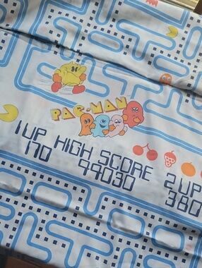 Vintage 1980s Pac-Man Twin Flat Sheet - Collectible, In Great Shape